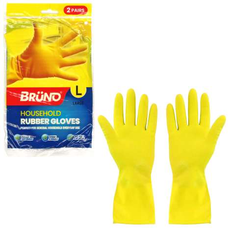 Brüno Household Rubber Gloves 2 Pack - Large