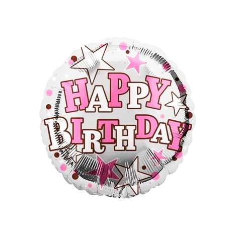 Foil Balloon (18") - Pink Happy Birthday