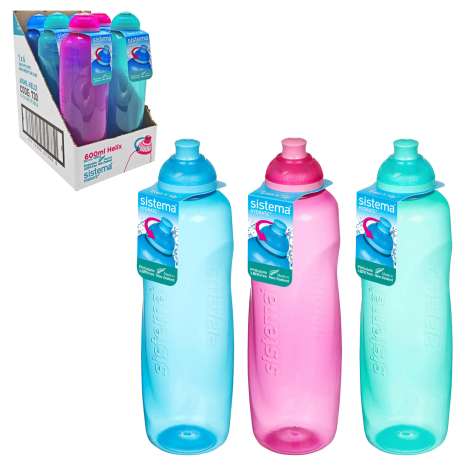 Sistema Twist ‘n’ Sip Helix Bottle 600ml  – Assorted Colours