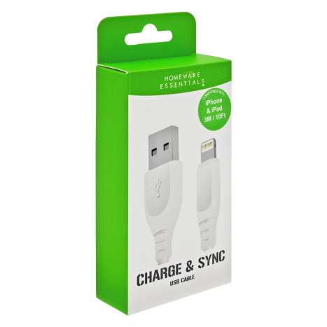 Homeware Essentials iPhone Lightning to USB Cable 3M