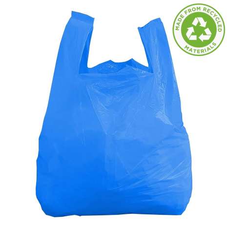 Blue Jumbo Recycled Vest Carrier Bags - Roll of 100
