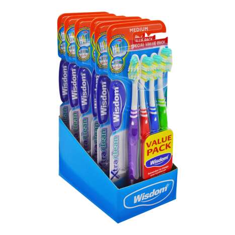 Wisdom Xtra Clean Medium Toothbrushes 4 Pack