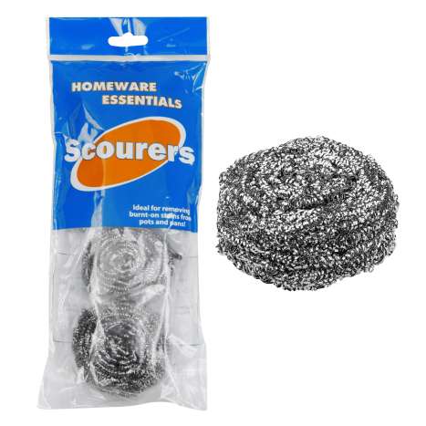 Homeware Essentials Stainless Steel Scourers 4 Pack