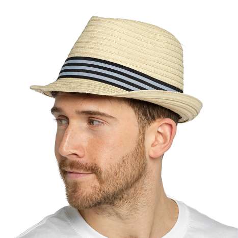 Tom Franks Men's Trilby Straw Hat (Assorted Sizes)