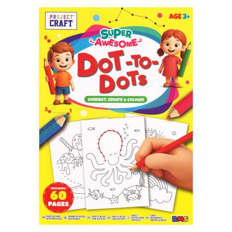 Project Craft Super Awesome A4 Dot To Dot Book (60 Pages)