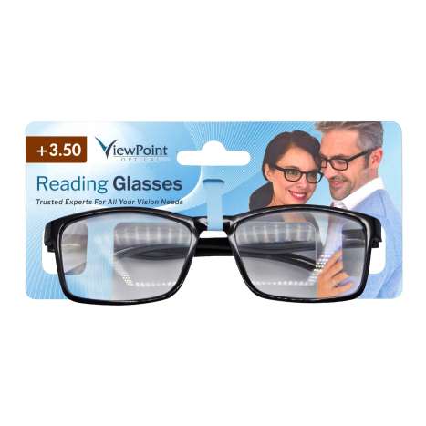 ViewPoint Optical Unisex Reading Glasses +3.50 - Black