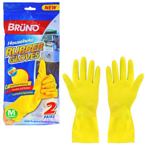 Brüno Household Rubber Gloves 2 Pack - Medium