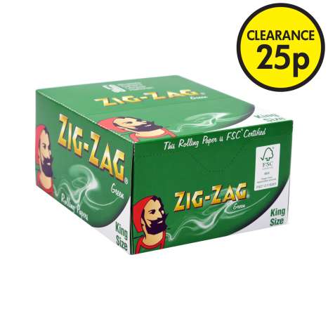 Zig-Zag Green King Size Rolling Papers 32 Pack