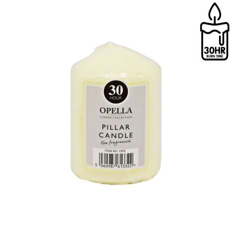 Opella Pillar Candle 30 Hour - Non-Fragranced