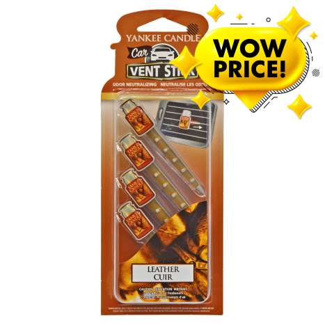 Yankee Candle Vent Stick Air Freshener 4 Pack - Leather