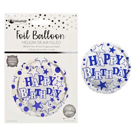 Happy Birthday 18" Foil Balloon - Blue