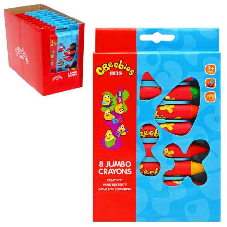 CBeebies Jumbo Crayons – 8 Pack