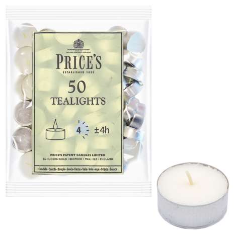 Price's Tealights 50 Pack - Non-Fragranced