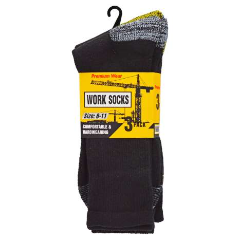 Premium Wear Work Socks 3 Pack (Size: 6-11)