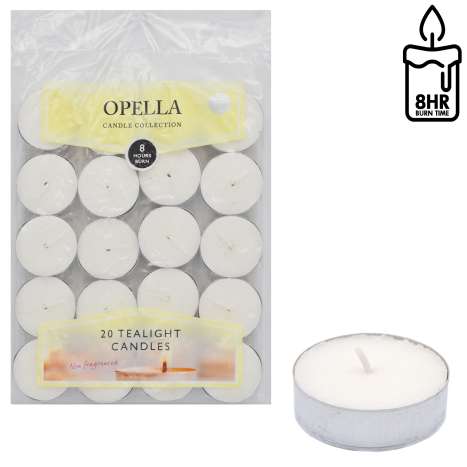 Opella Tealights 20 Pack - Non Fragranced