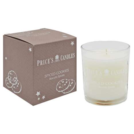 Price’s Luxury Gift Boxed Scented Glass Candle (8cm) - Spiced Cookies