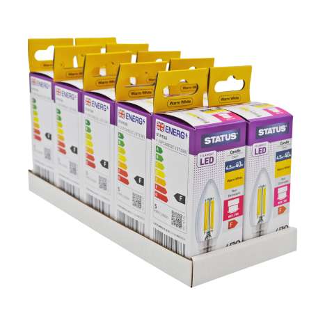 Status Filament LED Candle Light Bulb (4.5w=40w) Bayonet (B22)
