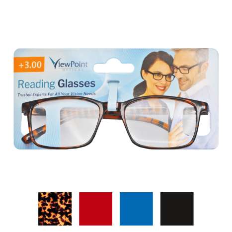 ViewPoint Optical Unisex Reading Glasses +3.00 - Assorted Colours
