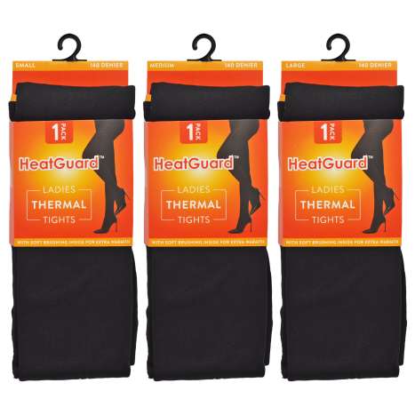 HeatGuard Ladies Thermal Tights 140 Denier (Assorted Sizes: S/M/L)