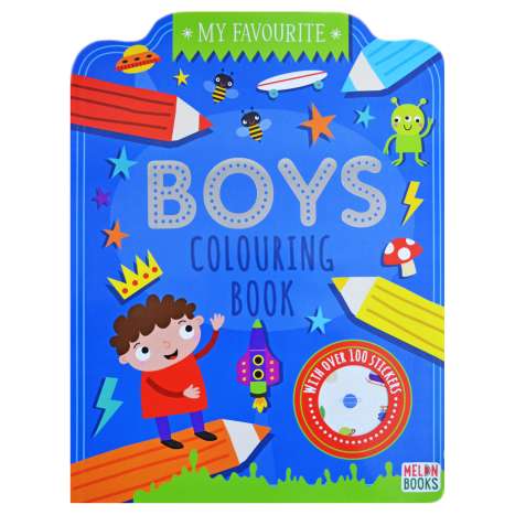 Colouring Book 72 Pages + 100 Stickers - Boys