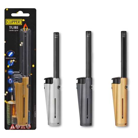 Clipper Tube Utility Candle Lighter - Assorted Colours