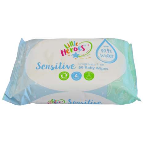 Little Heroes Water Based Baby Wipes (56 Pack) - Biodegradable
