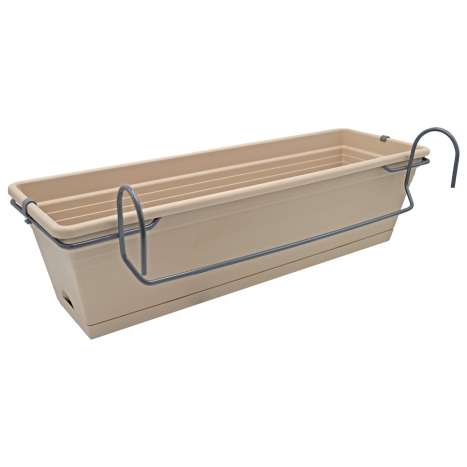 Florus Balcony Trough Planter Set (60cm) - Warm Taupe