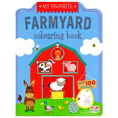 Farmyard Colouring Book 72 Pages + 100 Stickers