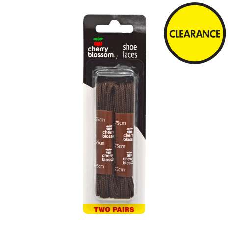Cherry Blossom Shoe Laces (75cm) 2 Pack - Brown