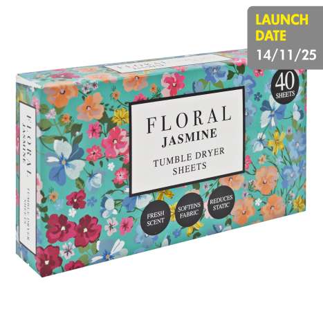 Floral Tumble Dryer Sheets 40 Pack - Jasmine