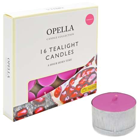 Opella Long Burn Tealights 16 Pack - Pomegranate