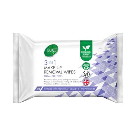 Pure 3-in-1 Make-Up Removal Wipes 25 Pack