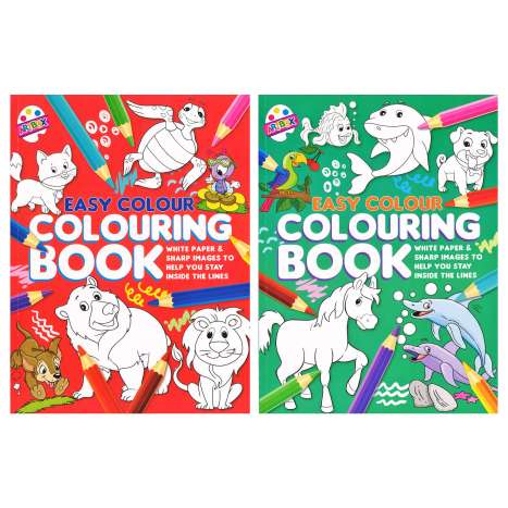 Easy Colour Colouring Book (50 Sheets) - Assorted Colours