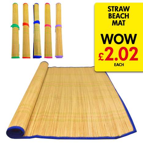 Straw Beach Mat (30" x 70") - Assorted Colours
