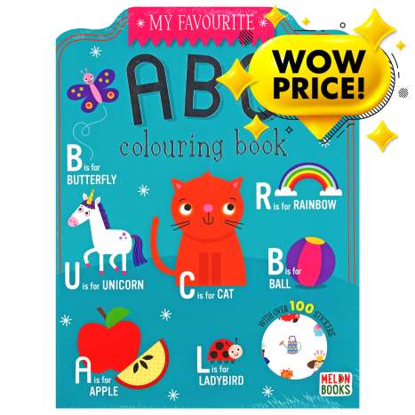 Colouring Book (72 Pages) + 100 Stickers - ABC