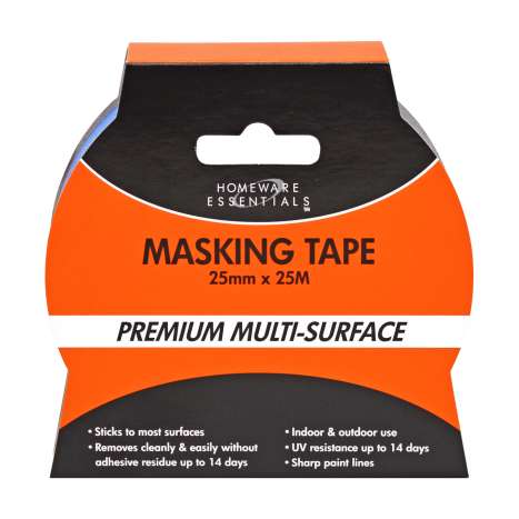 Homeware Essentials PREMIUM Multi-Surface Masking Tape (25mm x 25M)