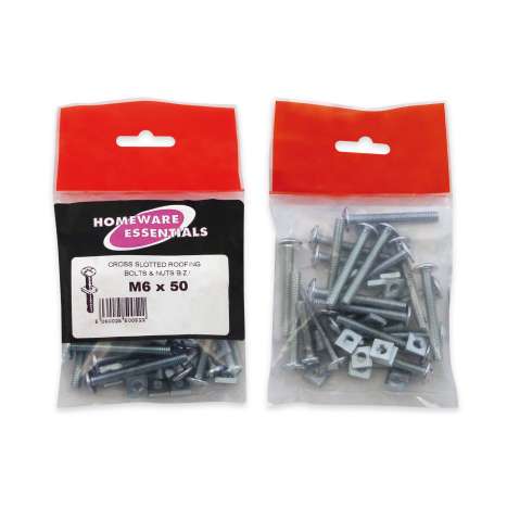 Homeware Essentials Roofing Bolts & Nuts (M6 x 50mm)