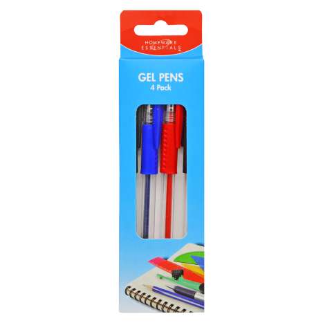 Homeware Essentials Gel Pens 4 Pack - Assorted Colours
