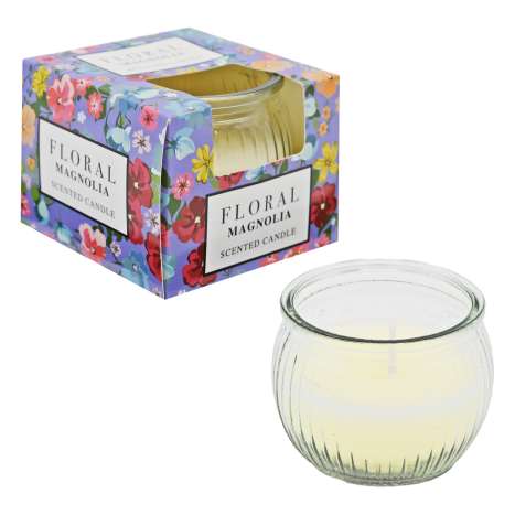 Floral Scented Glass Candle (85g) - Magnolia