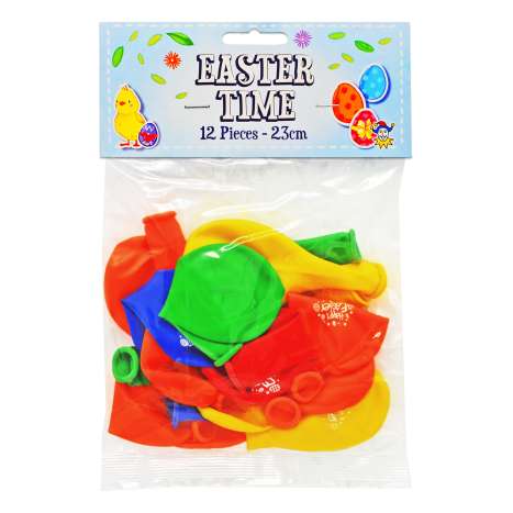 Easter Time Balloons (23cm) 12 Pack