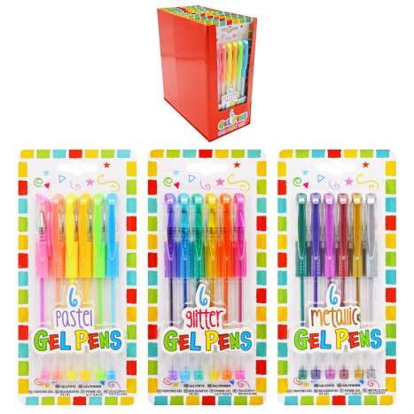 Gel Pens 6 Pack - Assorted Styles