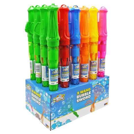Bubbletastic 9 Wand Bubble Swords (44cm) - Assorted Colours