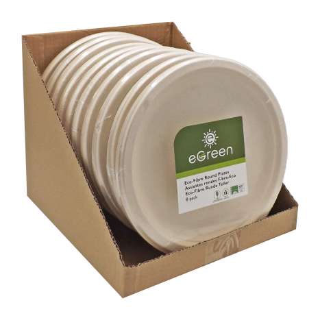 eGreen 9” Eco-Fibre Plates - 8 Pack
