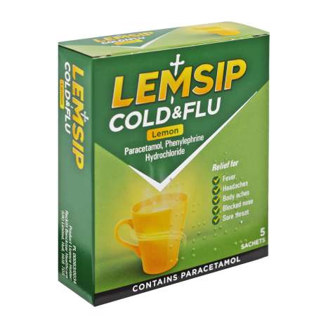 Lemsip Cold & Flu Sachets 5 Pack - Lemon