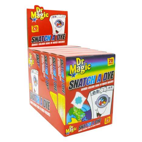 Dr Magic Snatch A Dye 20 Sheets Colour Catcher Avoid Colour Runs In Mixed Washes 