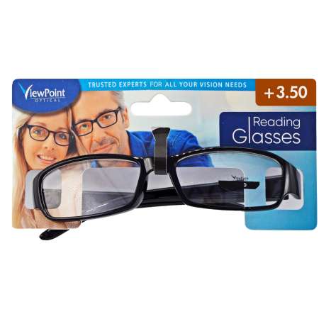 ViewPoint Optical Unisex Reading Glasses +3.50 - Black
