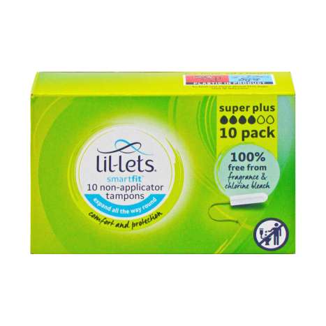 Lil-Lets Non-Applicator Tampons 10 Pack - Super Plus