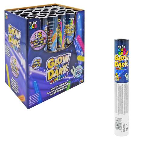 Play Hub Glow In The Dark Glow Sticks 15 Pack