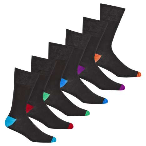 Tom Franks Men's Cotton Rich Non Elasticated Heel & Toe Socks 3 Pack (Size: 7-11) - Assorted Colours