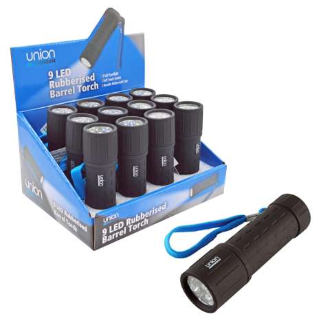 Union 9 LED Rubberised Barrel Torch